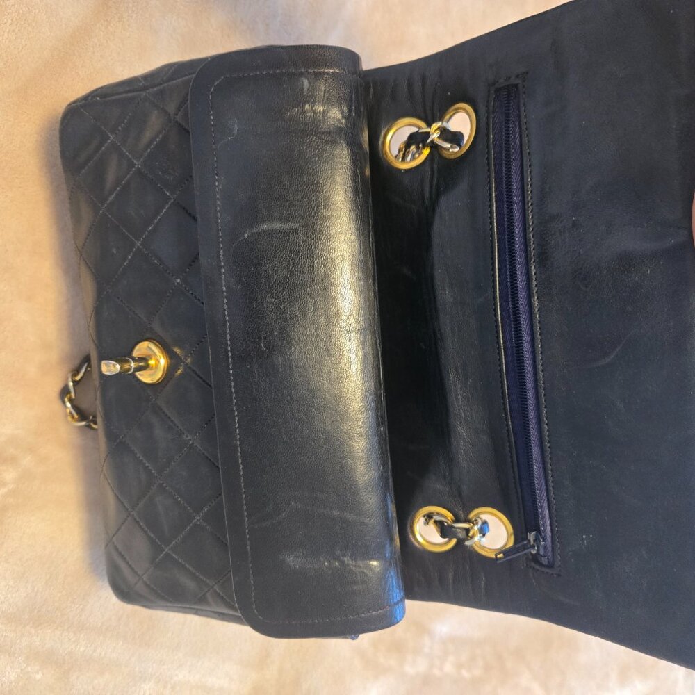 Chanel Medium Double Flap Dark Navy Vintage - Picture 4 of 7